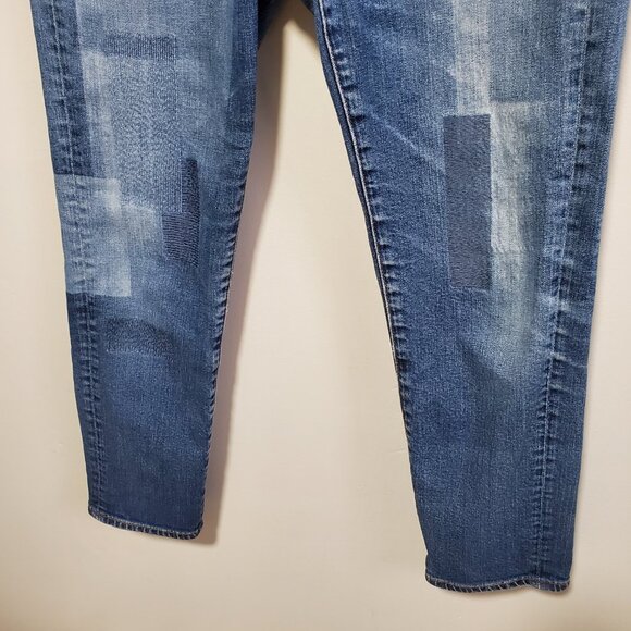 AG ADRIANO GOLDSCHMIED Ex-Boyfriend Slouchy Slim Patchwork Jeans Women's 27 x 26 - Picture 6 of 15